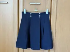 ネイビー/紺/ミニスカート/ボタンデザイン付き