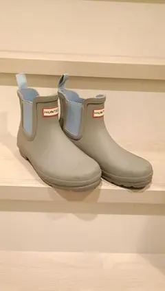 HUNTER レインブーツ グレー24センチ