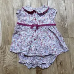 花柄 襟付きセットアップ　80 結婚式　お出かけ