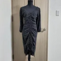 【ZARA】ザラ　ドット ドロストワンピース　ドレス　水玉　ミディ丈