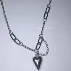 No.947 シルバーハートチョーカーネックレス 韓国 量産型 地雷