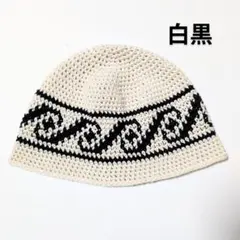 クラッシャーハット バケットハット ニット帽 グランジ 古着 クロシェハット 波