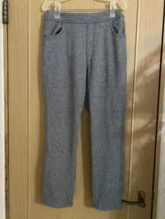 抜群極暖！裏起毛モコモコきれいめツイードパンツストレッチのびのびゆったり