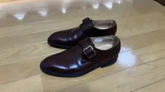 【美品】REGALダークブラウンレザー シングルモンクストラップシューズ