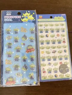 ボンボンドロップシール&ぷくぷくシール2点セット　リトルグリーンメン　ディズニー