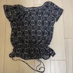 23区　良品　ブラウス　サイズ40(L) ネイビー系　2回着用のサムネイル