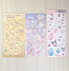 ぷっくりシール　ぷくっとシール サンリオ　シール　シナモン　クロミ　3枚