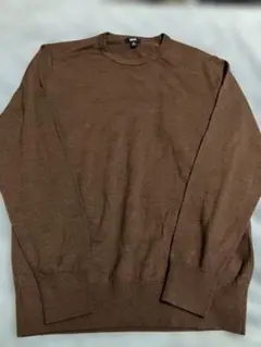 訳あり エクストラファインメリノクルーネックセーター（長袖）M 茶系