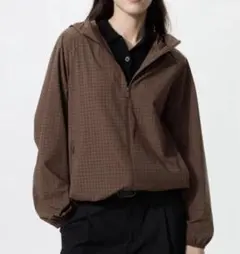 ユニクロ　ポケッタブルUVカットパーカ/NANODESIGN/チェックXLサイズ