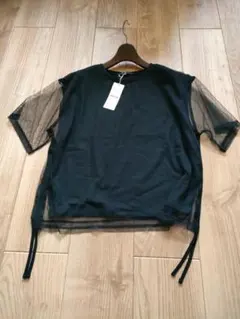 新品　コムサイズム　チュールレイヤード ドロストTシャツ　11号　定価5900円のサムネイル