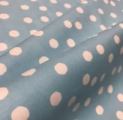 ロラライハリス生地　Jumbo Dotsブルー/ホワイト