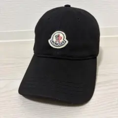 ✨超美品✨MONCLER　キャップ　ロゴワッペン　トリコロール　黒　浅め