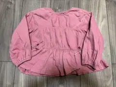 ピンク フリル付き長袖チュニック