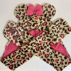 ディズニー ヒョウ柄マフラーキャップ