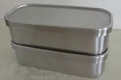 アイザワ工房⭐︎角長ランチボックス2段 ステンレス製弁当箱のサムネイル