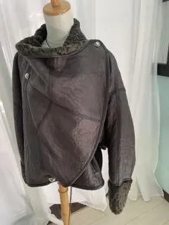 ダークブラウン レザー 変形ジャケット　本革