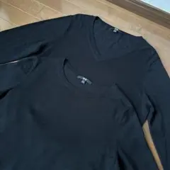 2L ユニクロ カシミヤセーター長袖＆ウールセーター半袖 ブラック XL