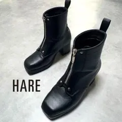【人気】HARE MINIシャークZIPブーツ 厚底 M 黒 モード Y2K