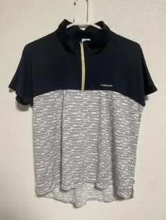 HEAD ゴルフウェア レディース LL ハーフジップ 半袖 ネイビーストレッチのサムネイル