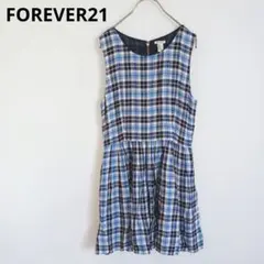 FOREVER21】美品 ノースリーブワンピース 柔らか生地 薄地 ウエスト切替