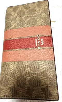 COACH 二つ折り財布 ストライプデザイン
