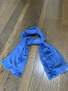 藍染めガーゼ花柄刺繍ストール　フリーサイズ
