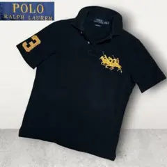 近年 ポロラルフローレン ビッグポニー ポロシャツ 平成 y2k 黒 刺繍