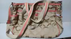 鑑定済 COACH 2WAY ショルダーバッグ キーホルダー付 バッグ コーチ