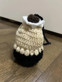 かぎ針編み カップケーキ モンブラン 巾着 小物入れ