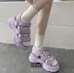 即購入⭕️Shoes in Closet 厚底スポサン パープル Lのサムネイル
