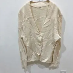 レア✨️アイボリー【フリーサイズ】長袖カーディガン 羽織り シンプル レディース