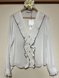 ZARA ザラ　オフホワイト　長袖ブラウス　USA Sサイズ　未使用品