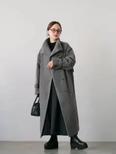 ★COHINA★田中亜希子さんコラボセミダブルウールロングコート-regular