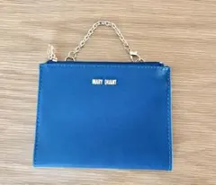 マリクワMARY QUANT 青 二つ折り財布　ポーチ　さくらんぼ柄