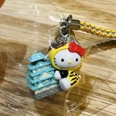 ご当地キティ　根付け　ストラップ　大阪府　たこやき　大阪城バージョン