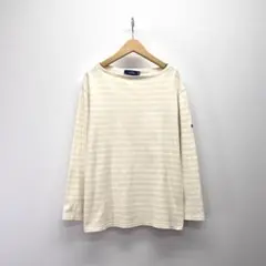 セントジェームス バスクシャツ SMサイズ ベージュ 9分袖 ボーダーTシャツ