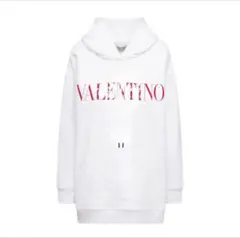 VALENTINO ゴールドVロゴ 裏起毛 フード付きパーカー グレー - メルカリ
