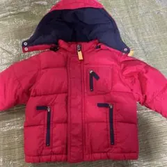 キッズ 中綿ジャケット レッド フード付き