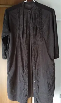 AMERICAN　HOLIC　ノーカラーコーデュロイワンピース　ブラウン