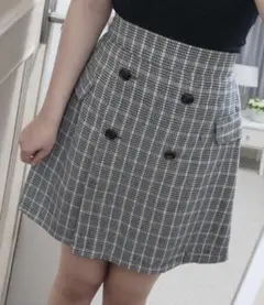 MAJESTIC LEGON チェック柄フラップAラインスカート