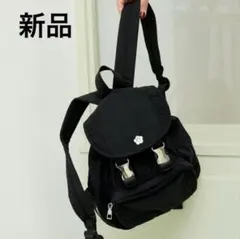 新品　マリークワント　PUBLUX　ワンポイント刺繍 ナイロンリュック　黒