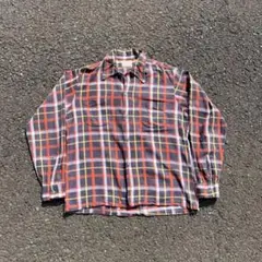【70s】woven flannel shirts ボックス フランネルシャツ