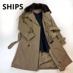 SHIPS トレンチコート　ライナー付き　リアルファー　Aライン　キルティング