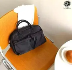 軽量ナイロン トートバッグ 肩掛け 大容量 ミドルマルチポケットクロスバッグ　黒