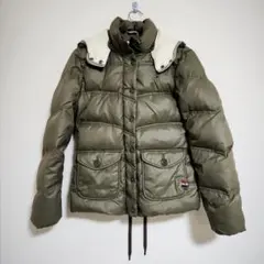 ★【ヒルフィガーデニム】フード付き ダウンジャケット XS カーキ 美品