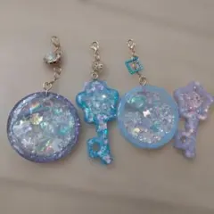 レジン製チャームセット（青・紫）