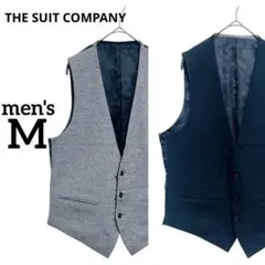 スーツカンパニー ウール混 リバーシブル ジレ ベスト 黒 M メンズ 通勤