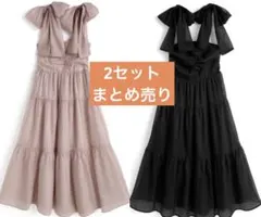 まとめ売り　おそろい　双子コーデ　ワンピース　リボン　ドレス　リゾート　ロング