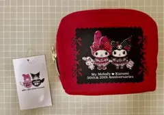 合皮ポーチ　マイメロディ５０ｔｈクロミ２０ｔｈ　リボン