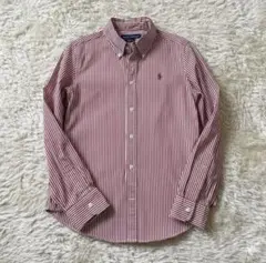 ポロ ラルフローレン スリムフィット ストライプシャツ 赤 ポニー刺繍 L